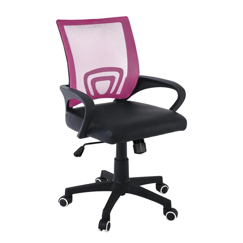 Πολυθρόνα Γραφείου BF2101-P Μαύρο/Ροζ Mesh/PVC/PU 60x54x84/94cm
