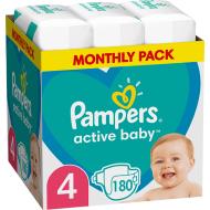ΠΑΝΕΣ PAMPERS ACTIVE BABY NO4 (9-14KG) 180TMX MONTHLY PACK