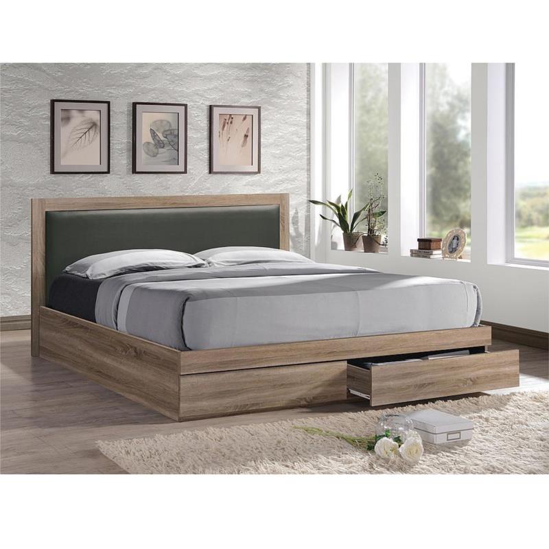 Κρεβάτι Διπλό LIFE Με 2 Συρτάρια Sonoma 171x207x92cm (Στρώμα 160x200)