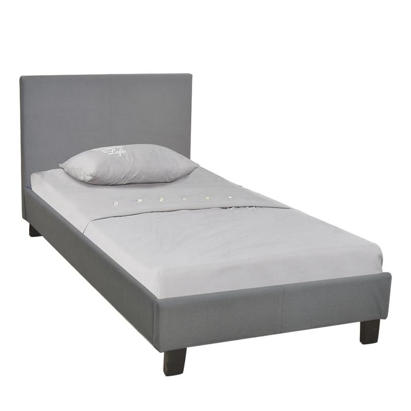 Κρεβάτι Μονό WILTON Γκρι Ύφασμα 97x203x89cm (Στρώμα 90x190)