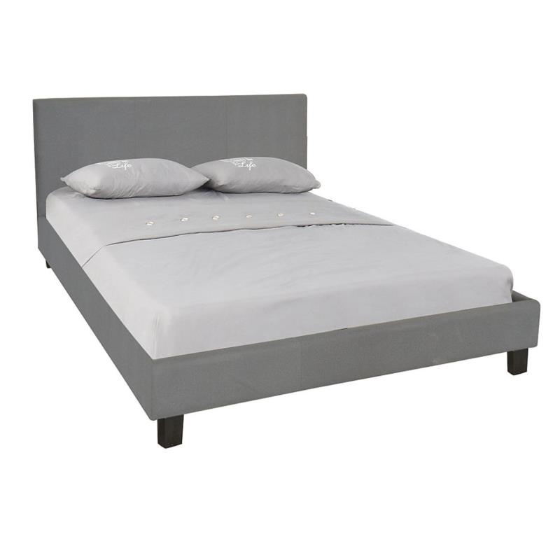 Κρεβάτι Διπλό WILTON Γκρι Ύφασμα 149x203x89cm (Στρώμα 140x190)