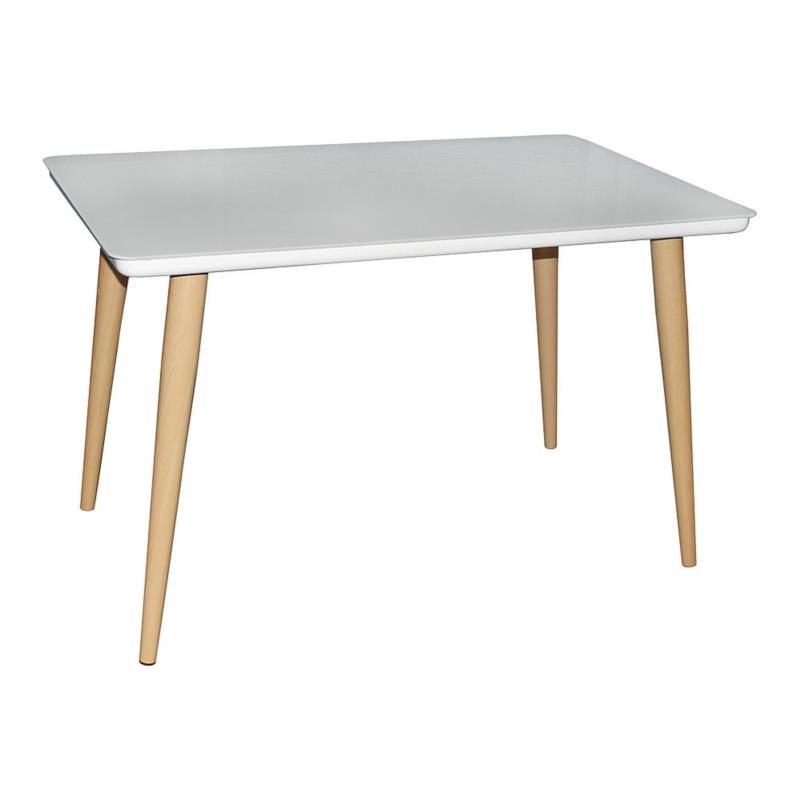 Τραπέζι UNION Φυσικό/Λευκό Μέταλλο/Γυαλί 120x70x75cm