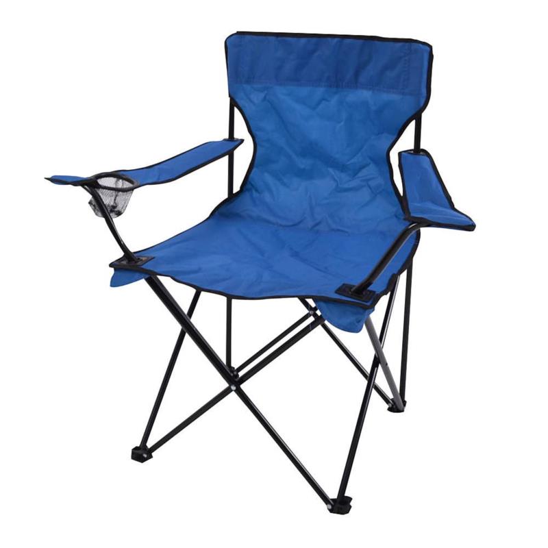 Καρέκλα Camping Πτυσσόμενη Μπλε/Μαύρο Μέταλλο 82x50x80cm ANKOR