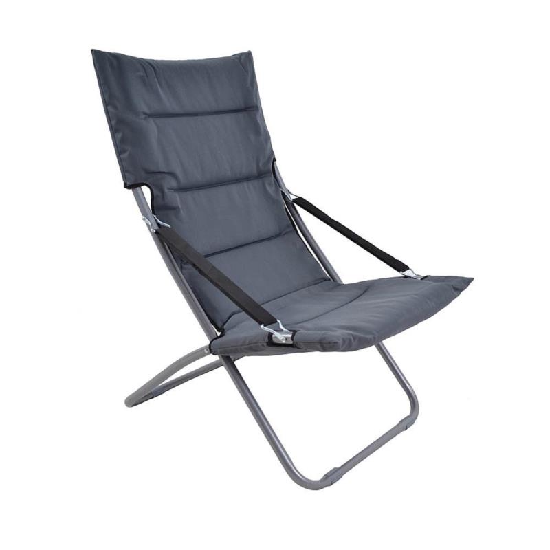 Καρέκλα Πτυσσόμενη Με Αφρώδες Υλικό Γκρι Μέταλλο 62x85x92cm ANKOR
