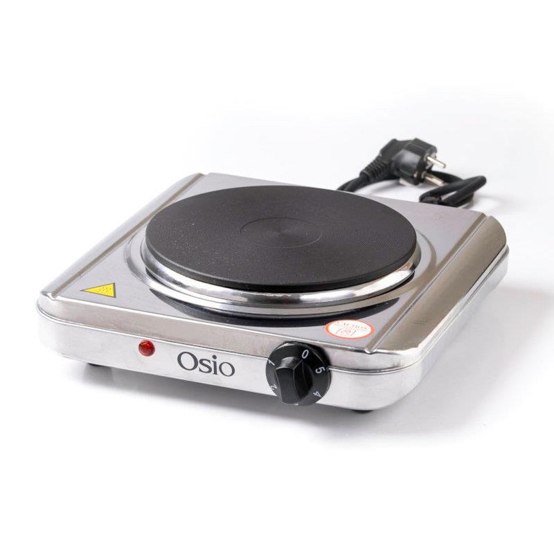 Ηλεκτρική Εστία Κουζίνας Μονή Inox 18.5cm Με Θερμοστάτη 1500W OSIO OHP-2418