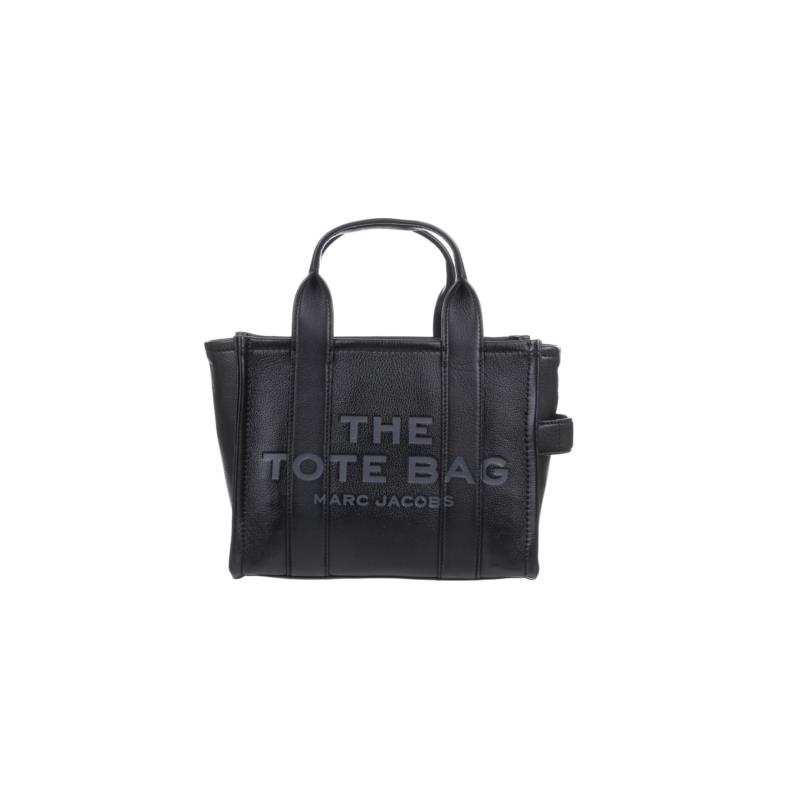 Marc Jacobs γυναικεία δερμάτινη τσάντα χειρός με logo print "The Mini Tote" - H009L01SP21 - Μαύρο
