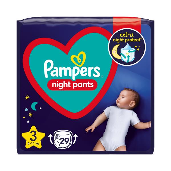 Πάνες-Βρακάκι Νο3 (6-11kg) Pampers Night Pants (29τεμ)