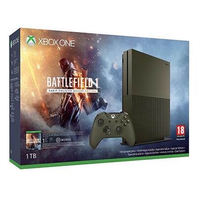 Microsoft Xbox One S Military Green - 1TB & Battlefield 1 Early Enlister Deluxe Edition