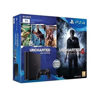Sony PlayStation 4 - 1TB Slim D Chassis & Uncharted 4: Το Τέλος Ενός Κλέφτη & Uncharted: Η Συλλογή του Nathan Drake