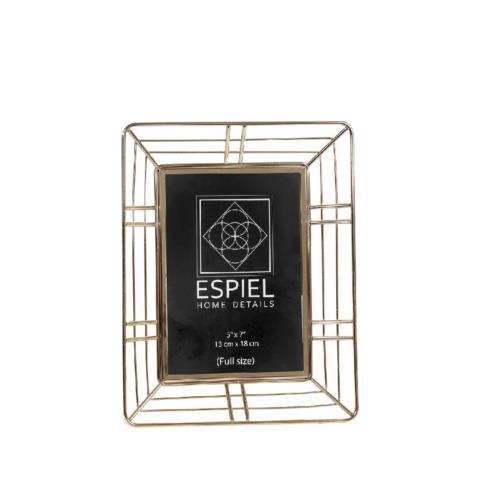 Κορνίζα Μεταλλική Χρυσή ESPIEL 15x10εκ. FAM534 (Υλικό: Μεταλλικό, Χρώμα: Χρυσό ) - ESPIEL - FAM534