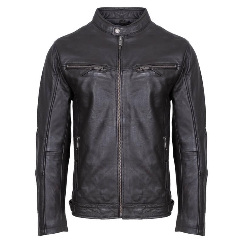 Prince Oliver Racer Καφέ 100% Leather Jacket (Modern Fit) New Arrival