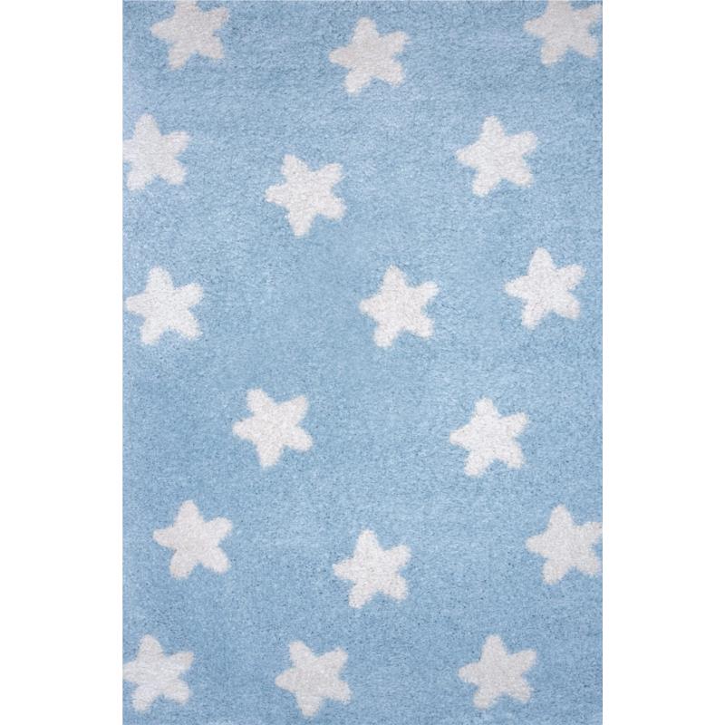 Shaggy παιδικό χαλί Cocoon 8391/30 γαλάζιο με αστεράκια - ΡΟΤΟΝΤΑ 2x2 Colore Colori