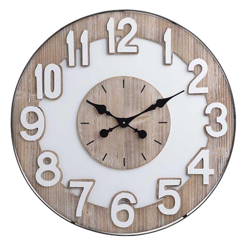 Ρολόι Τοίχου 3-20-484-0423 inart Ιβουάρ/Mπεζ 60x60x4.5cm