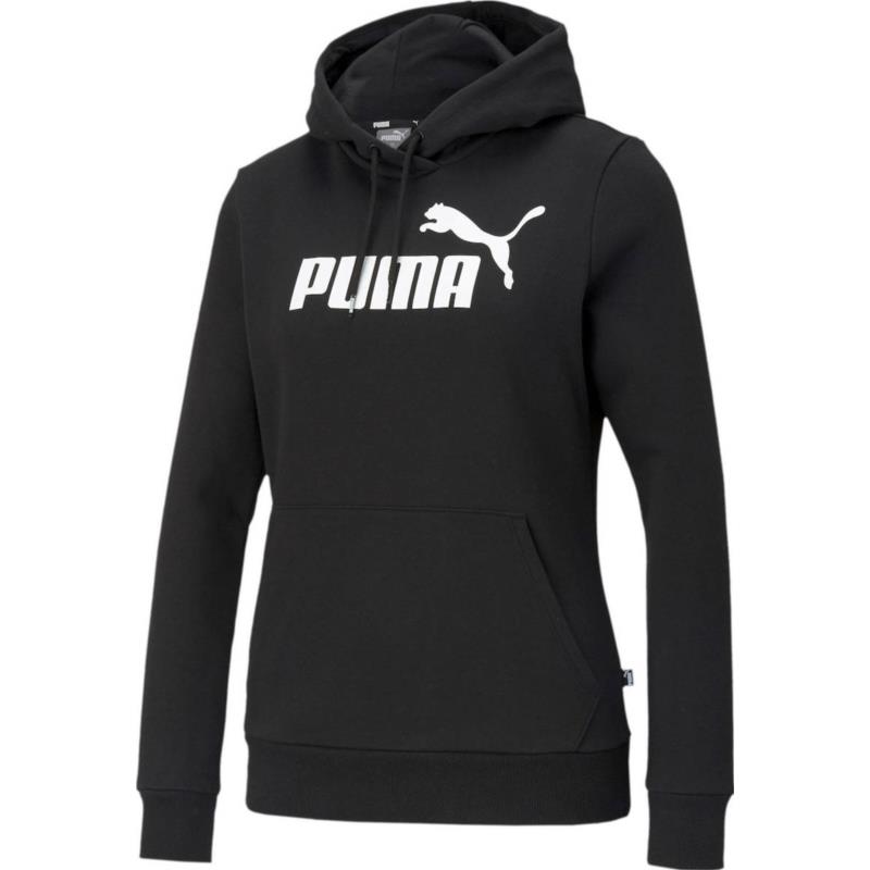 PUMA ESSENTIALS LOGO HOODIE ΜΑΥΡΟ
