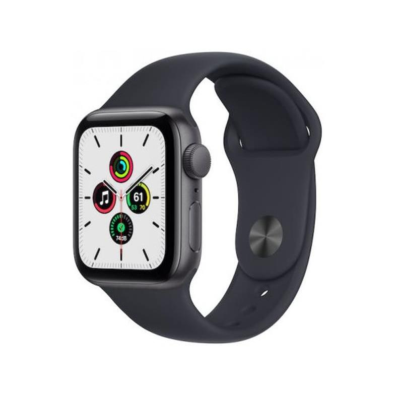 Apple Watch SE GPS, 40mm Aluminium Case With Midnight Sport Band Space Grey (MKQ13GK/A)