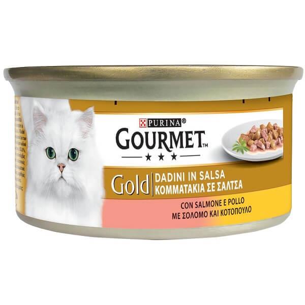 Σολομός & Κοτόπουλο σε σάλτσα 3+1 Δώρο Gourmet Gold (4Χ85g)