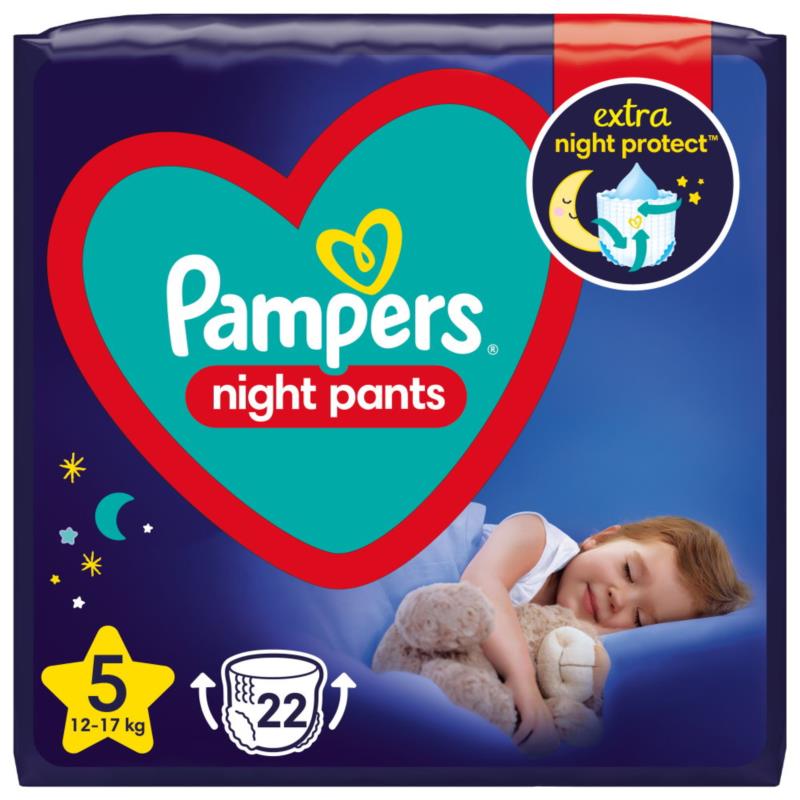 Πάνες Βρακάκι Pampers Night Pants Νο 5 (12-17kg), 22τμχ