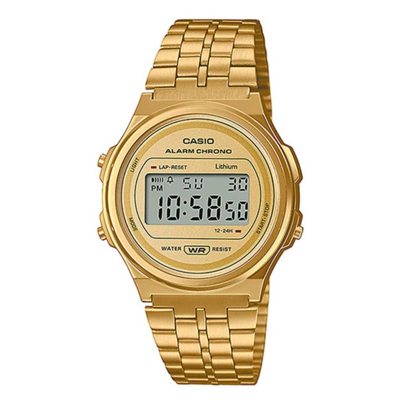 CASIO Vintage Chronograph Gold Stainless Steel Bracelet A-171WE-9AEF