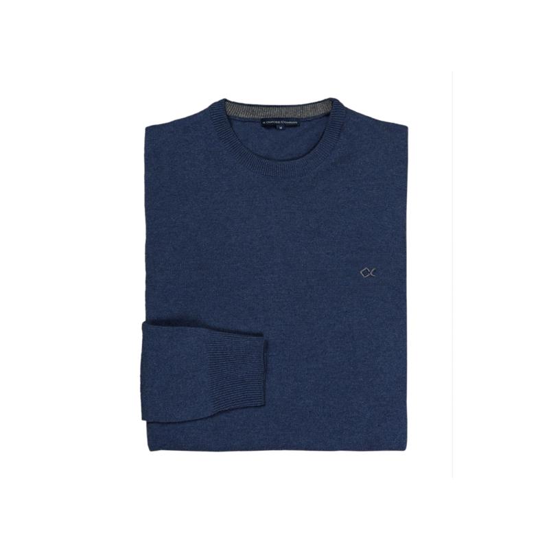 Oxford Company ανδρικό πουλόβερ με κεντημένο λογότυπο Regular fit - X215-MM20.02 - Μπλε