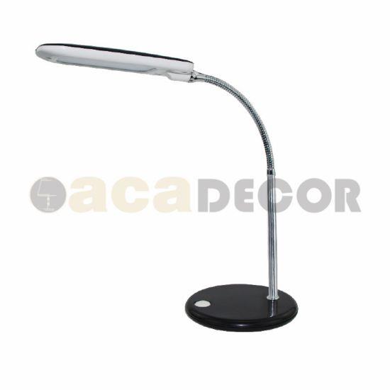 ACA Φωτιστικό Γραφείου LED Πλαστικό Μαύρο με Εύκαμπτο Βραχίονα Φ13x47.5cm Φυσικό Λευκό 15205LEDBK