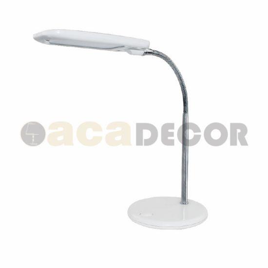 ACA Φωτιστικό Γραφείου LED Πλαστικό Λευκό με Εύκαμπτο Βραχίονα Φ13x47.5cm Φυσικό Λευκό 15205LEDWH