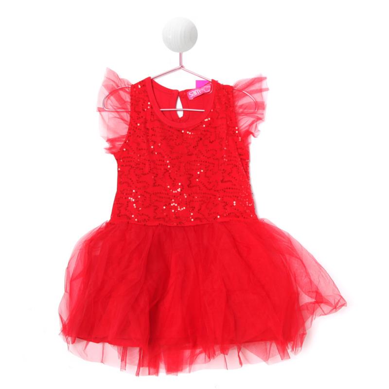 Χριστουγεννιάτικο Φόρεμα Για Κορίτσι 2-6 Ετών Sam 0-13 Κόκκινο