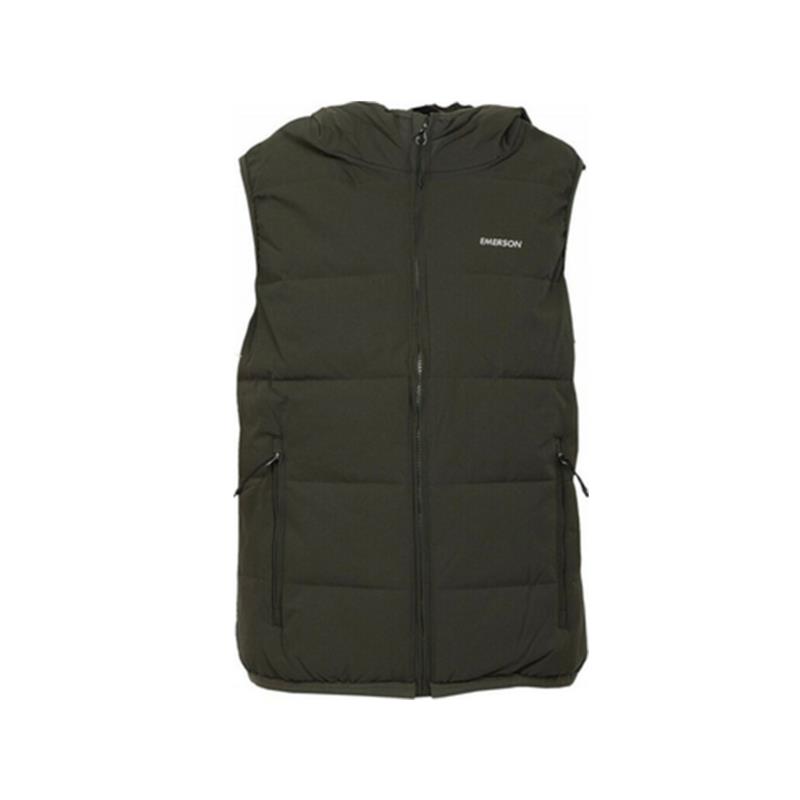 Emerson - MEN'S P.P. DOWN VEST JACKET WITH HOOD - K9 ARMY GREEN