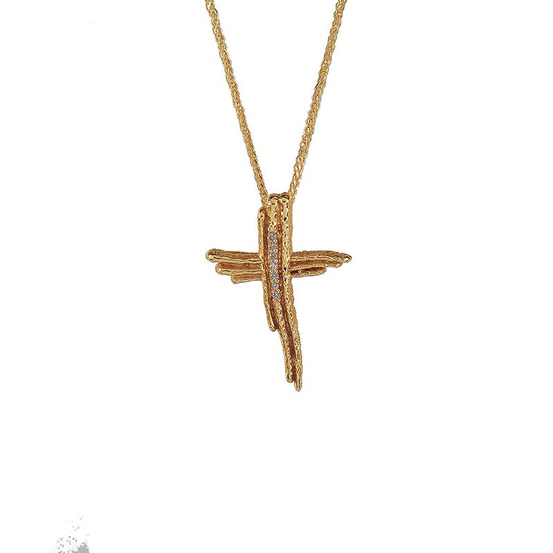 Χρυσός σταυρός Κ14 ΧΣ00018 - Χωρίς Αλυσίδα