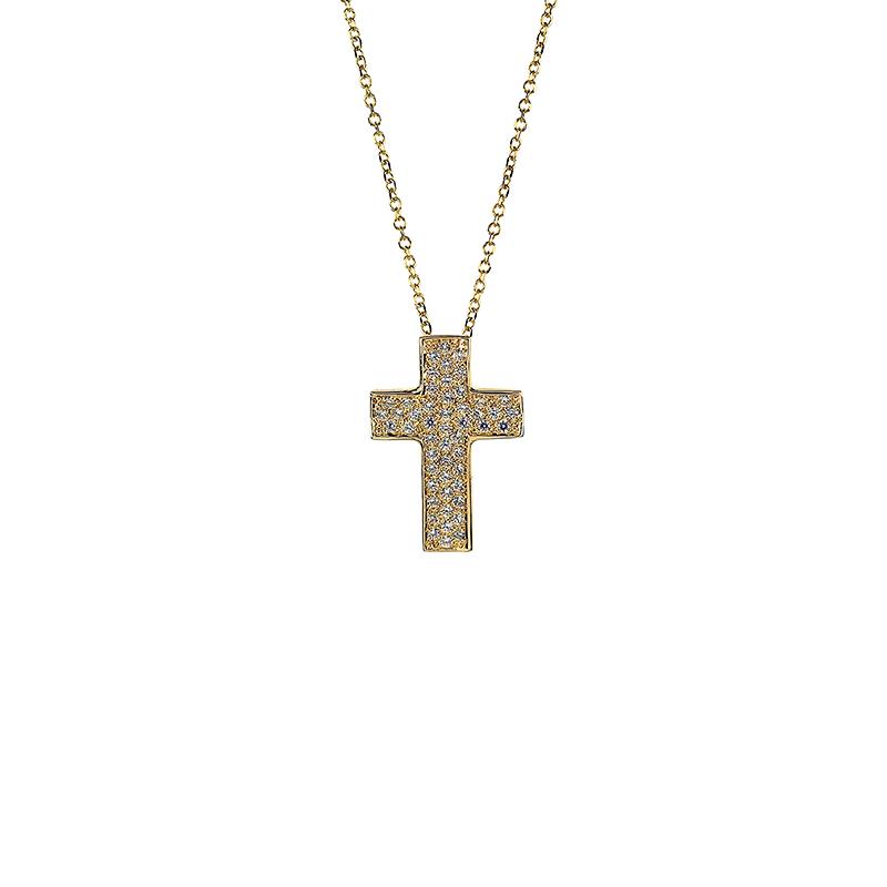 Χρυσός σταυρός Κ14 με ζιργκόν ΧΣ00025 - Με την αλυσίδα της φωτογραφίας 42cm