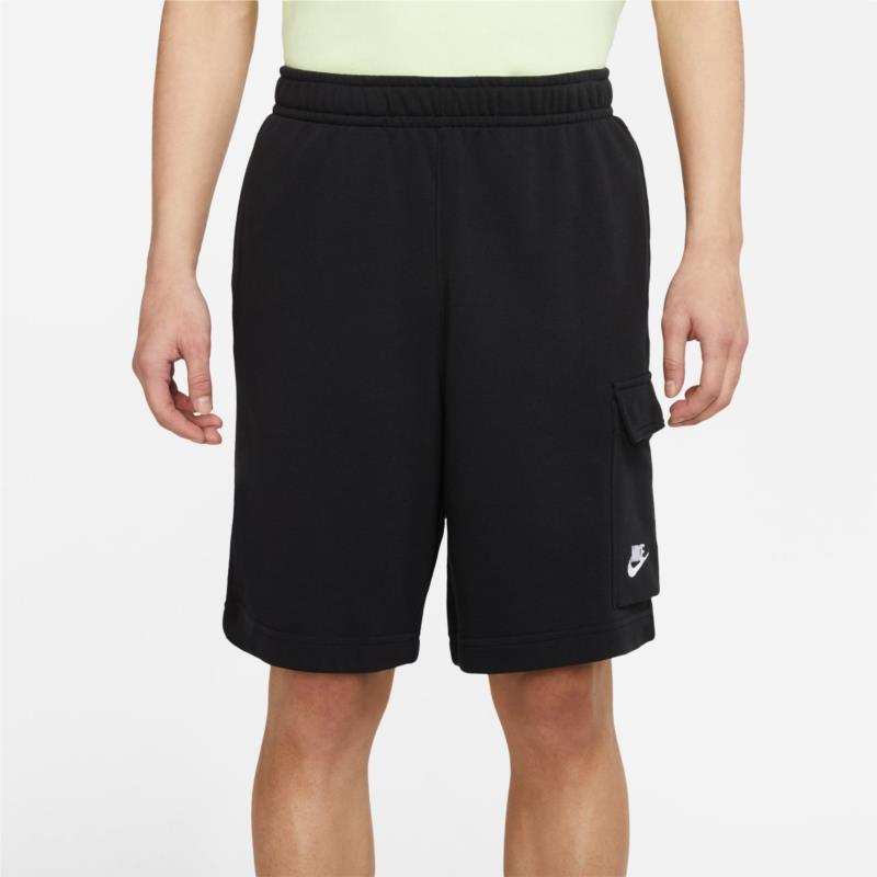Nike - M NSW CLUB FT CARGO SHORT - BLACK/BLACK/WHITE