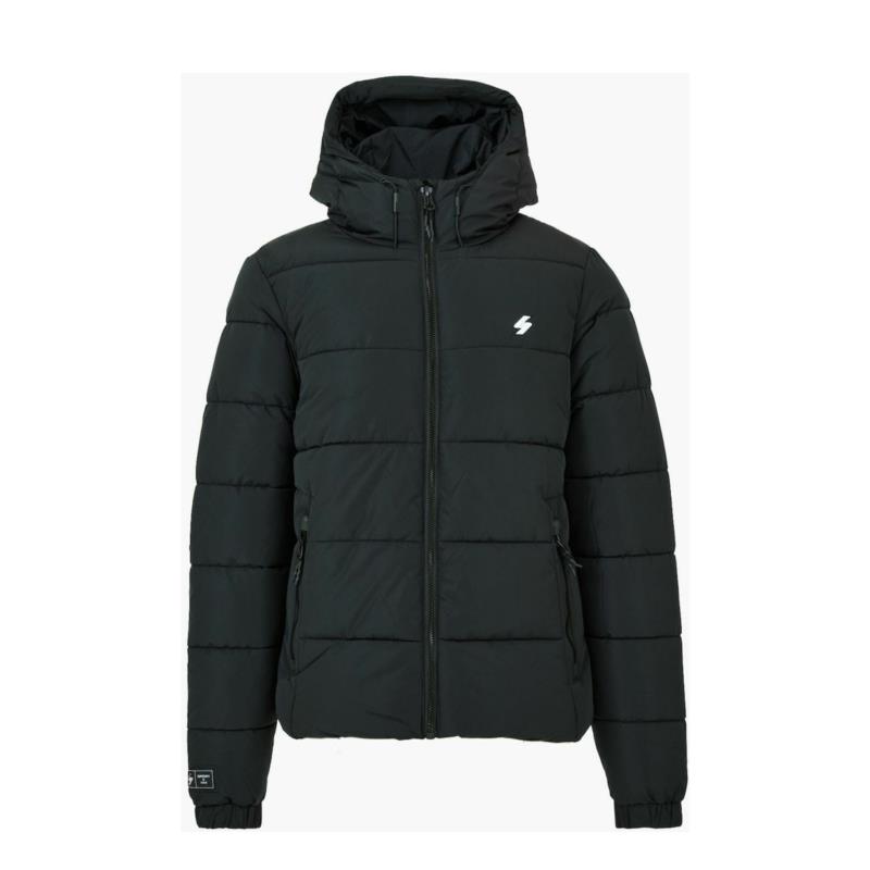 Superdry - HOODED SPORTS PUFFER - BLACK