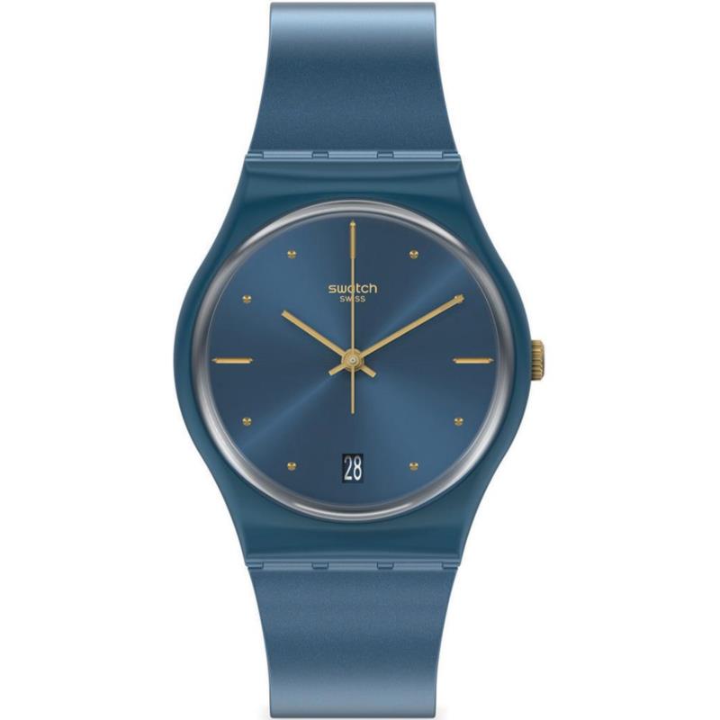SWATCH Pearlyblue - GN417, Blue case with Blue Rubber Strap