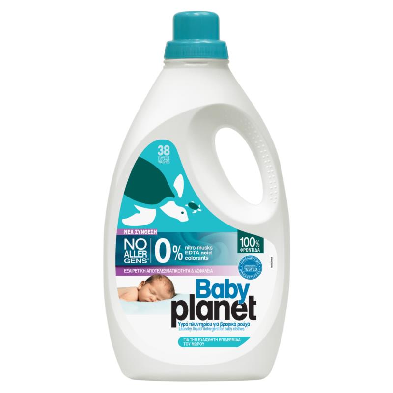 Υγρό Πλυντηρίου Ρούχων Baby Planet (38Μεζ / 2204ml)