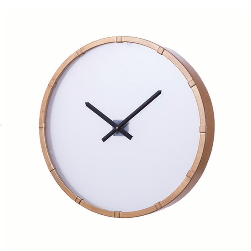 Ρολόι Τοίχου Μεταλλικό Χρυσό-Λευκό Art Et Lumiere 61εκ. 10335 (Υλικό: Μεταλλικό, Χρώμα: Λευκό) - Art Et Lumiere - lumiere_10335