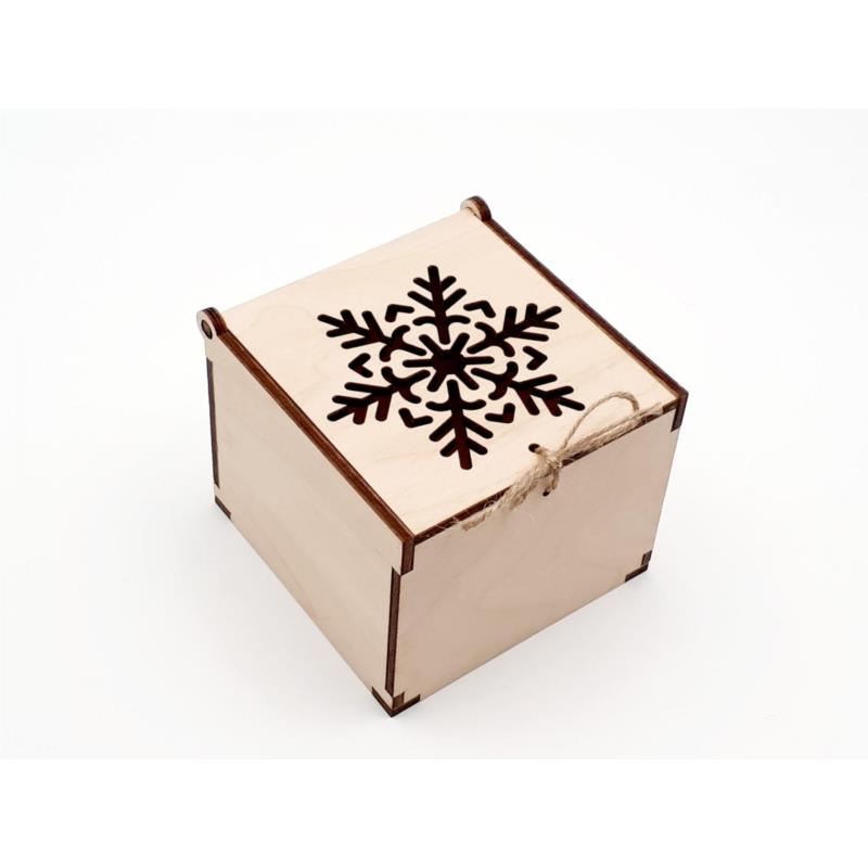 Ξύλινο Χριστουγεννιάτικο Κουτί "Χιονονιφάδα"