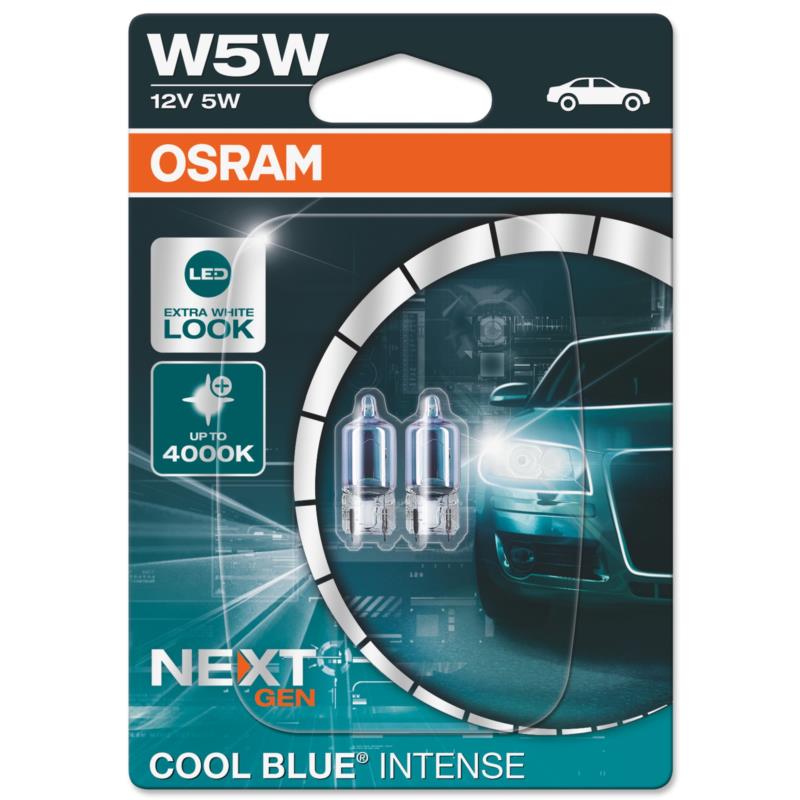 OSRAM W5W COOL BLUE INTENSE NextGeneration 12V 2TMX BLISTER (MADE IN GERMANY)