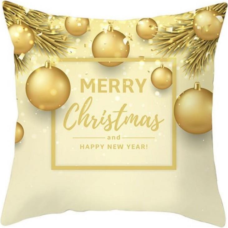 Χριστουγεννιάτικο Διακοσμητικό Μαξιλάρι 45X45 Viopros 323 Χρυσό (45x45)