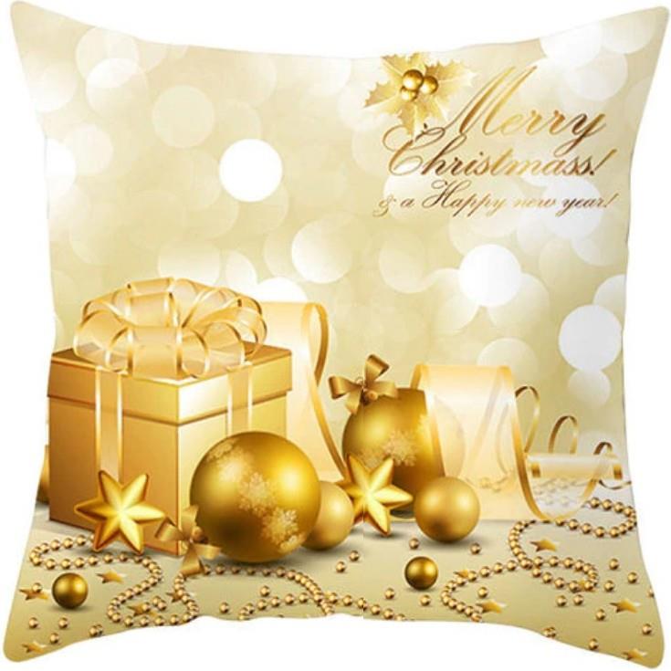 Χριστουγεννιάτικο Διακοσμητικό Μαξιλάρι 45X45 Viopros 256 Χρυσό (45x45)