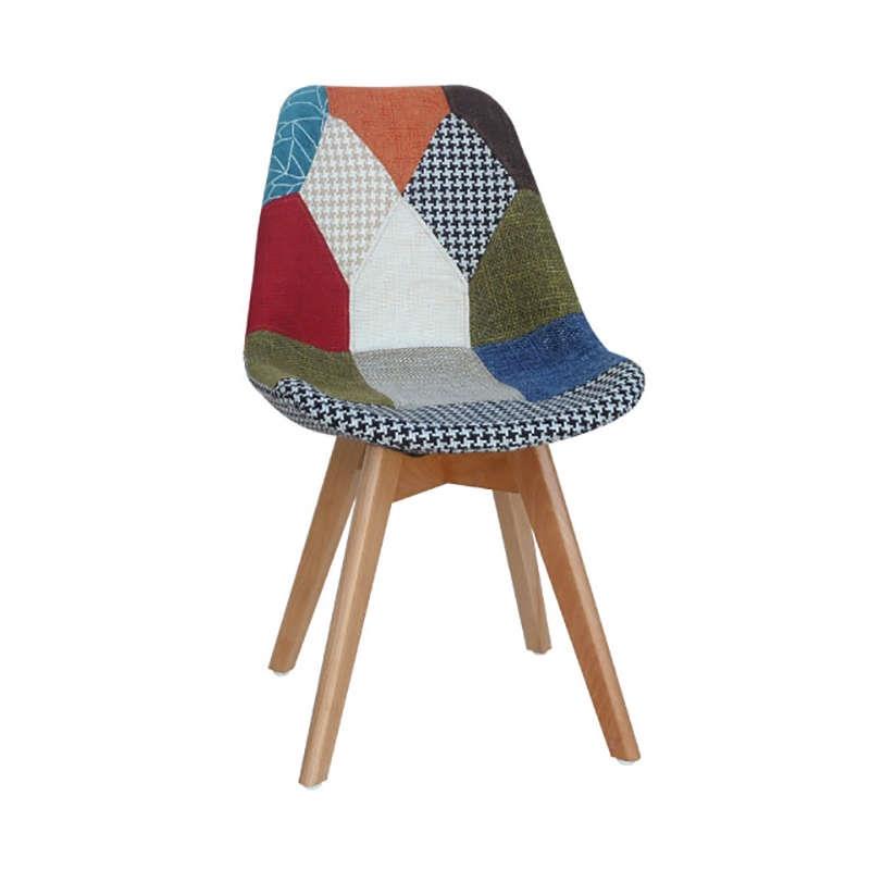 Καρέκλα PALMYRA Patchwork Ξύλο/Ύφασμα 50x49x82cm