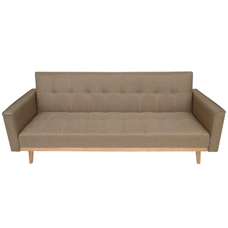 Καναπές-Κρεβάτι Τριθέσιος MINERVA Καφέ Ύφασμα 221x87x84.5cm