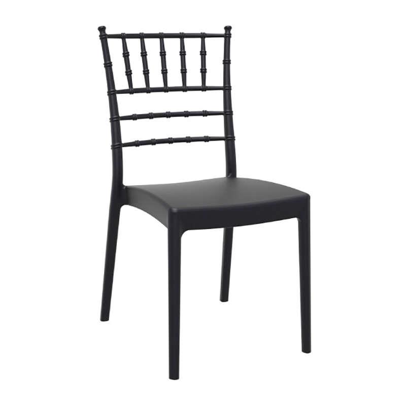 Καρέκλα Στοιβαζόμενη JOSEPHINE Μαύρο PP 45x55x92cm