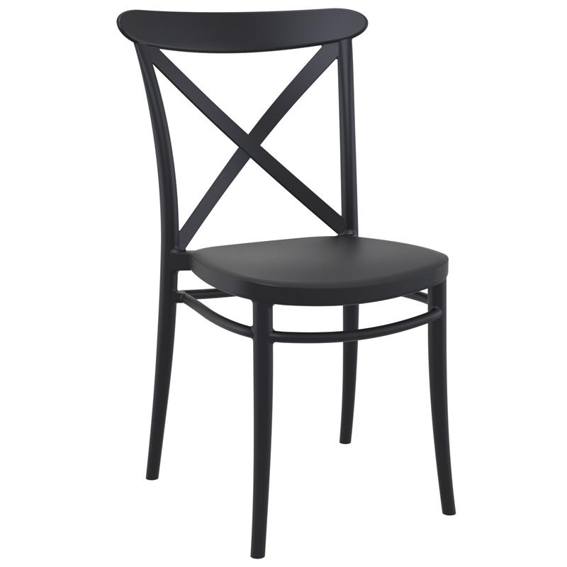 Καρέκλα Στοιβαζόμενη CROSS Μαύρο PP 51x51x87cm