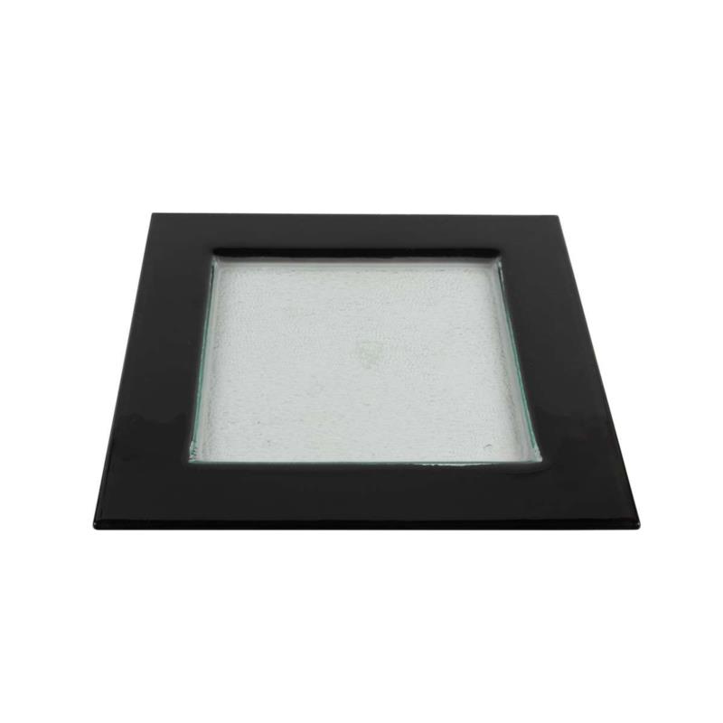 Πιατέλα Γυάλινη Διάφανη-Μαύρη Art Et Lumiere 31x31εκ. 02302 (Υλικό: Γυαλί, Χρώμα: Μαύρο) - Art Et Lumiere - lumiere_02302