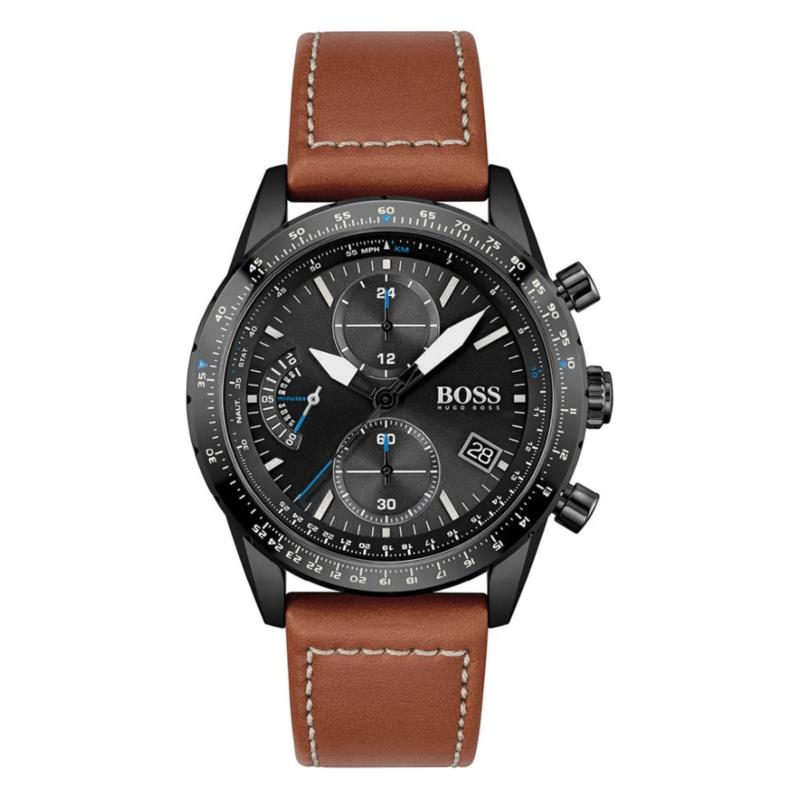 HUGO BOSS Pilot Edition Brown Leather Strap Chronograph 1513851