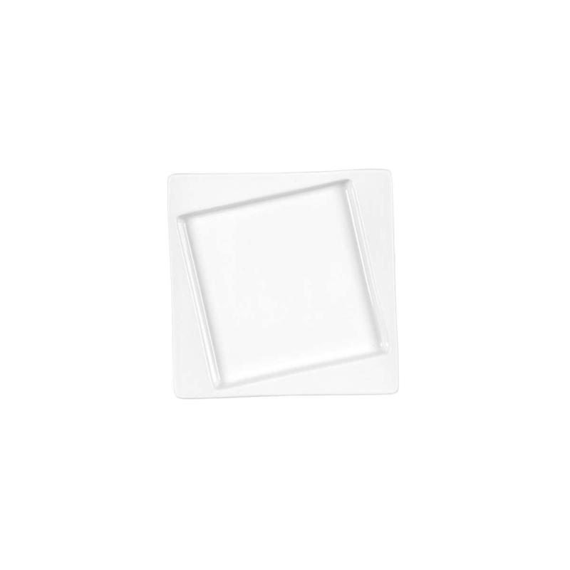 Πιάτο Γλυκού Τετράγωνο Πορσελάνης Λευκό Art Et Lumiere 16x16x2εκ. 06980 (Σετ 6 Τεμάχια) (Υλικό: Πορσελάνη, Χρώμα: Λευκό) - Art Et Lumiere - lumiere_06980