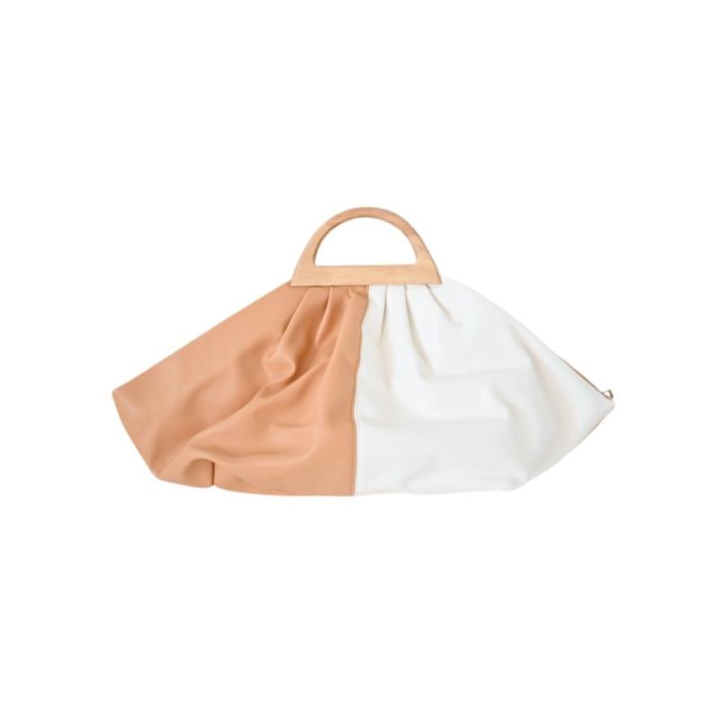 Glamorous Τσάντα Clutch Με Ξύλινη Λαβή - Nyla