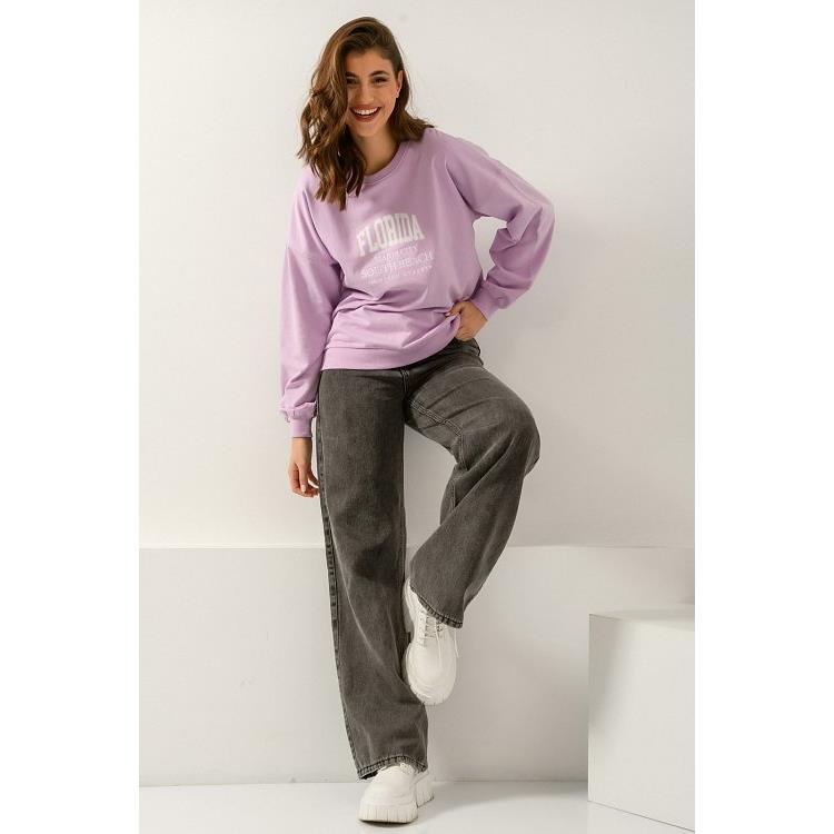 Φούτερ με τύπωμα (L.LILAC)