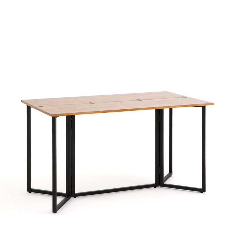 Αναδιπλούμενο τραπέζι-κονσόλα 4 ατόμων από ξύλο δρυ Μ80xΠ140xΥ77cm