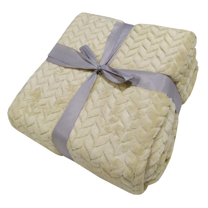 Κουβέρτα Velour Flannel Διπλή 200x220εκ. Cream Le Blanc 7001228-14 (Ύφασμα: Βελούδο, Χρώμα: Κρεμ, Μέγεθος: Διπλά) - Le Blanc - 7001228-14