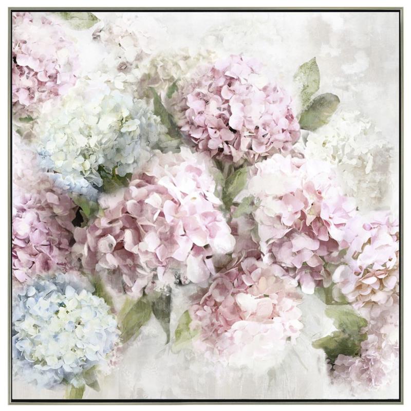 Πίνακας ελαιογραφίας με λουλούδια σε κορνίζα πολύχρωμος 82x82